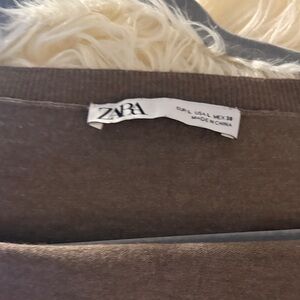 Zara Taupe Knit Top